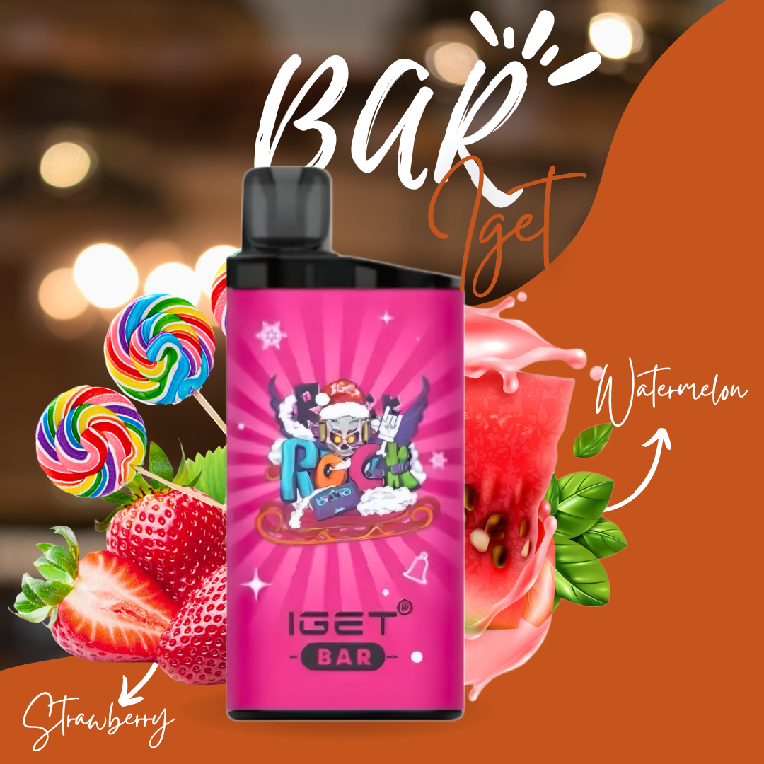 STRAWBERRY WATERMELON HARD CANDY - IGET BAR 3500 (NEW FLAVOUR!)