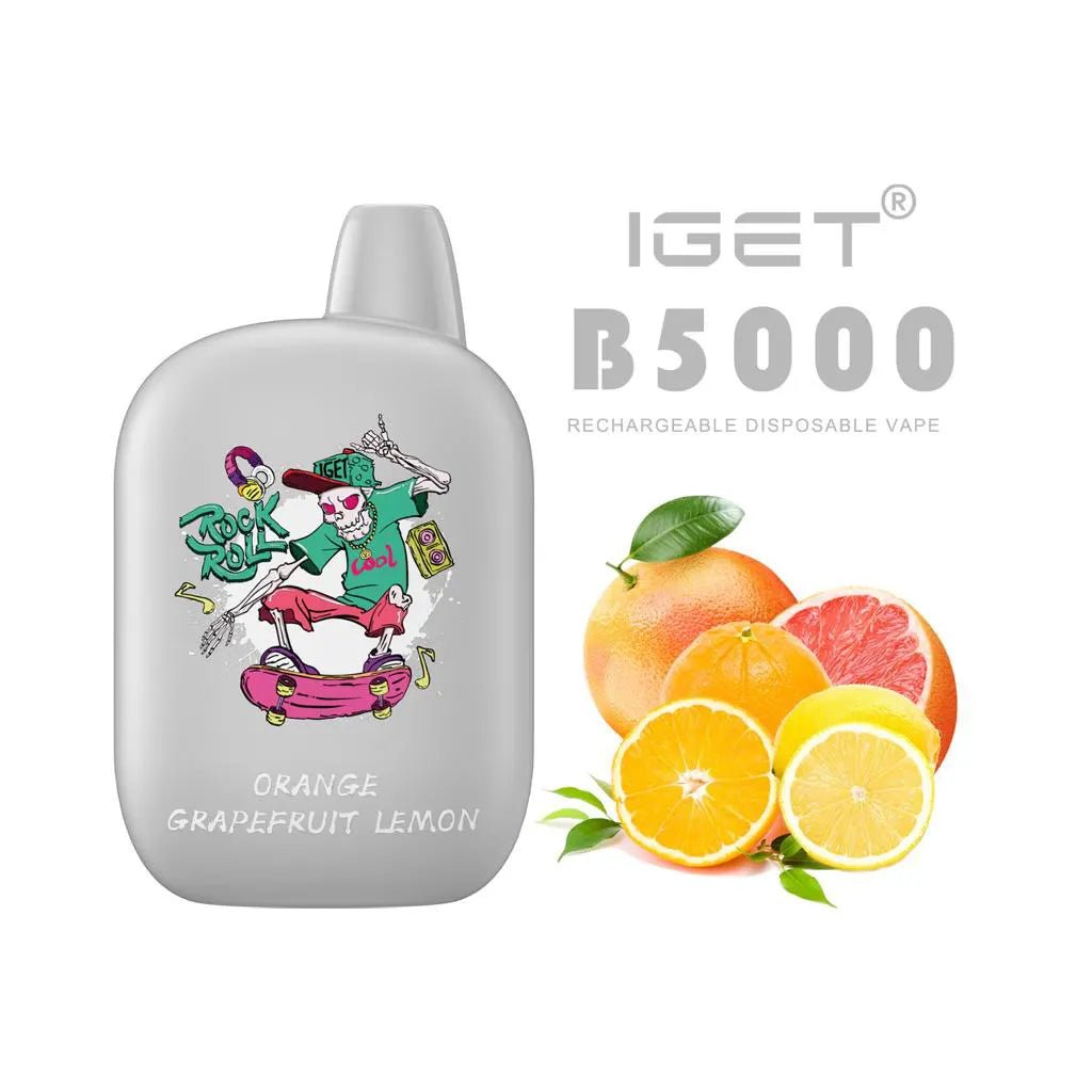 ORANGE GRAPEFRUIT LEMON - IGET B5000 - Vape Plug